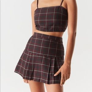 Plaid pleated skirt